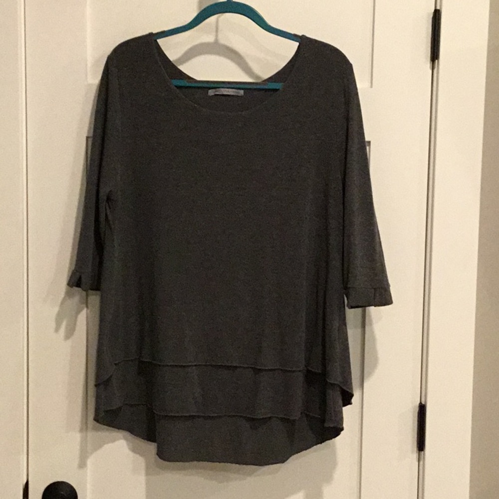 Long gray knit top